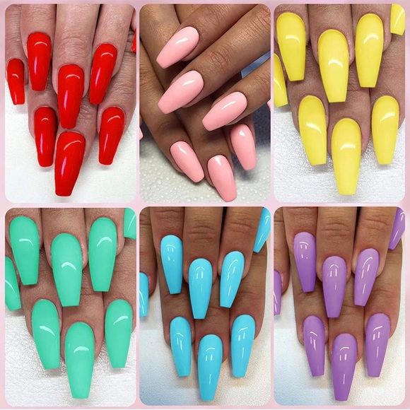 Gel Nail Polish Set 15ML 6 Pastel Colors Soak Off Nail Art Designs - Picture 2 of 10
